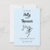 Pastel Penmanship Bewaar de datum Cloud Blue (Voorkant)