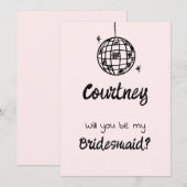 Pastel Penmanship Bruidsmeisje Uitnodiging Blush (Voorkant / Achterkant)