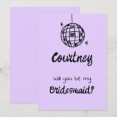 Pastel Penmanship Bruidsmeisje Uitnodiging Lavende (Voorkant / Achterkant)