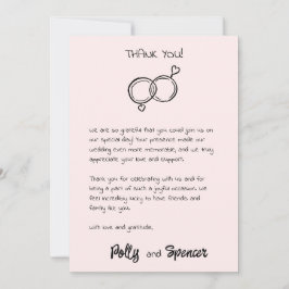 Pastel Penmanship Dankbetuigingskaart Roze Kaart