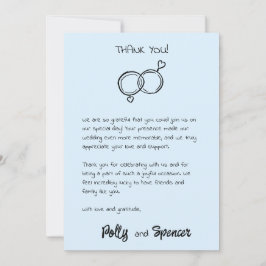 Pastel Penmanship Dankbetuigingskaart Wolkenblauw Kaart