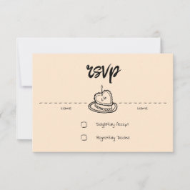 Pastel Penmanship RSVP Card Apricot Kaartje
