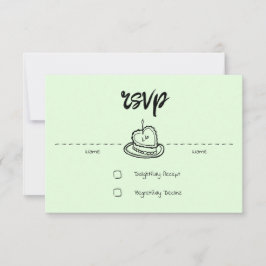 Pastel Penmanship RSVP Card Bleke varen Kaartje