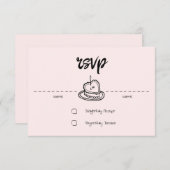 Pastel Penmanship RSVP Card Blush (Voorkant / Achterkant)