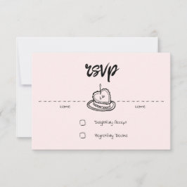 Pastel Penmanship RSVP Card Blush Kaartje