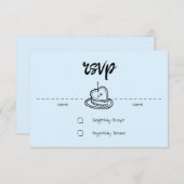 Pastel Penmanship RSVP Card Cloud Blauw (Voorkant / Achterkant)