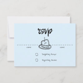 Pastel Penmanship RSVP Card Cloud Blauw Kaartje