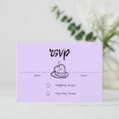 Pastel Penmanship RSVP Card Lavendel (Staand voorkant)