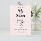 Pastel Penmanship Save the Date Blush (Staand voorkant)
