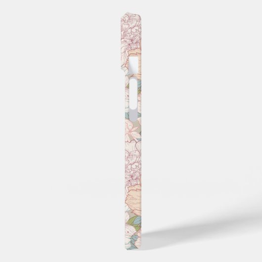 Pastel Peony & Butterfly Flower Pattern Case-Mate iPhone Case (Achterkant / Links)