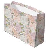 Pastel Peony & Butterfly Flower Pattern Groot Cadeauzakje (Achterkant Gekanteld)
