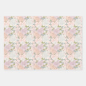 Pastel Peony & Butterfly Flower Pattern Inpakpapier Vel (Voorkant 2)