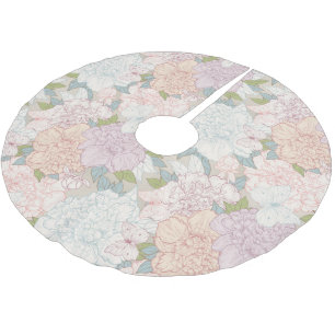 Pastel Peony & Butterfly Flower Pattern Kerstboom Rok