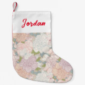 Pastel Peony & Butterfly Flower Pattern Kleine Kerstsok (Voorkant)