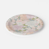 Pastel Peony & Butterfly Flower Pattern Papieren Bordje (Gekanteld)
