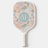 Pastel Peony & Butterfly Flower Pattern Pickleball Paddle (Voorkant)