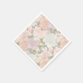 Pastel Peony & Butterfly Flower Pattern Servet (Hoek)