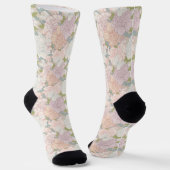 Pastel Peony & Butterfly Flower Pattern Sokken (Gebogen)