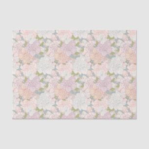 Pastel Peony & Butterfly Flower Pattern Tissuepapier