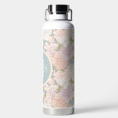 Pastel Peony & Butterfly Flower Pattern Waterfles (Achterkant)