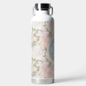 Pastel Peony & Butterfly Flower Pattern Waterfles (Voorkant)