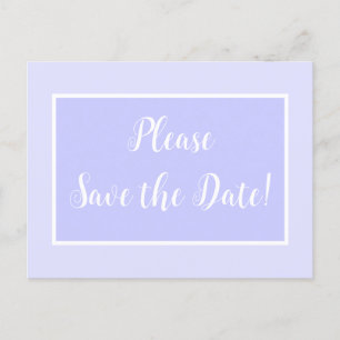 Pastel Periwinkle Enregistrer la date Carte postal