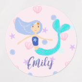 Pastel Periwinkle Mermaid Princess Seashells Pearl Labels (Design 1)