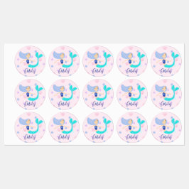 Pastel Periwinkle Mermaid Princess Seashells Pearl Labels