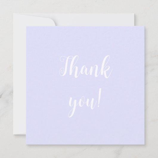 Pastel Periwinkle Paarse bedankjes Notitiekaartje (Voorkant)