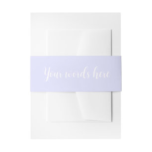 Pastel Periwinkle Paarse Invitation Belly Bands Uitnodigingen Wikkel