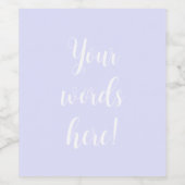 Pastel Periwinkle Wijn Etiketten (Enkel label)