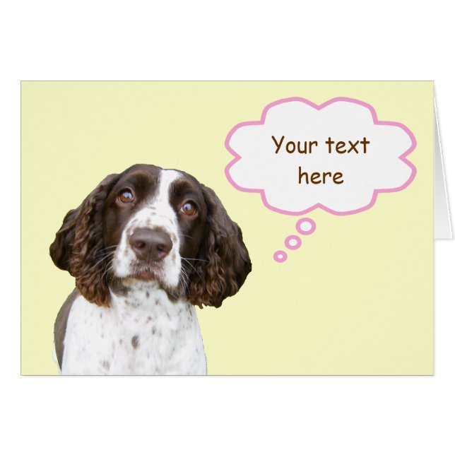 Pastel Personalized English Springer Spaniel Card (Voorkant Horizontaal)