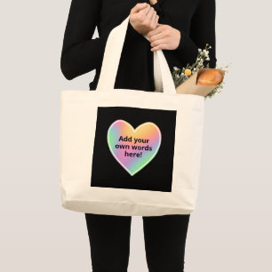 Pastel personnalisé Rainbow Heart Sac fourre-tout