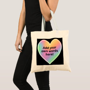 Pastel personnalisé Rainbow Heart Sac fourre-tout
