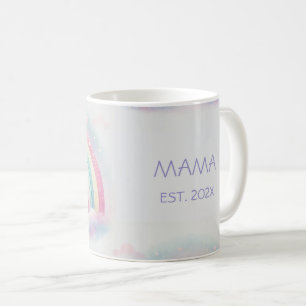 Pastel personnalisé Rainbow Mom Mug - Cadeau perso