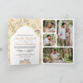 Pastel Perzik Bloemen QR Code Indiase bruiloft (Binnen)