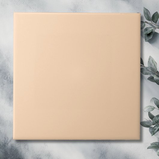 Pastel Perzik Bloesem Effen Kleur | Klassiek Elega Tegeltje
