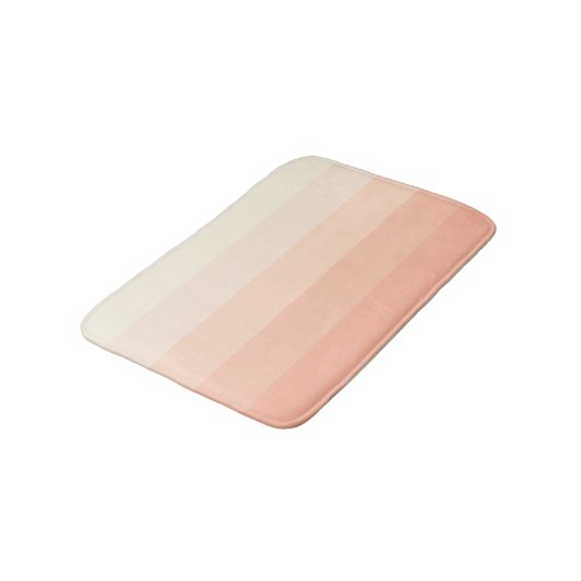 Pastel Perzik Blush Sinaasappel Stripes Patroon Badmat (Gekanteld)