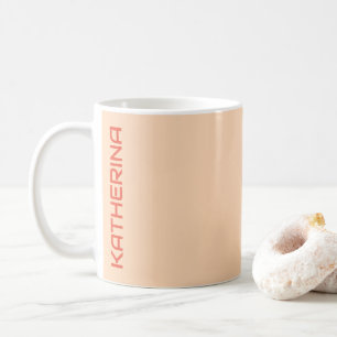 Pastel Perzik Effen Kleur Classic Gepersonaliseerd Koffiemok