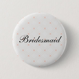 Pastel Perzik en Crème Geometrische Bruidsmeisje Ronde Button 5,7 Cm