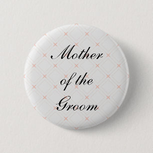 Pastel Perzik en Crème Moeder van de Bruidegom Ronde Button 5,7 Cm