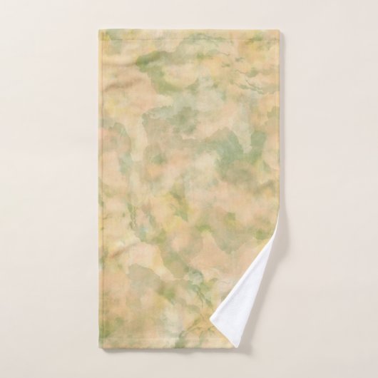 Pastel Perzik en Groen Gemarmerd Bad Handdoek (Handdoek)