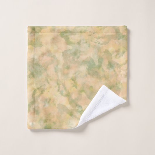 Pastel Perzik en Groen Gemarmerd Bad Handdoek (Wasdoekje)