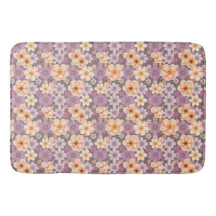  pastel perzik & lavendel floral cottagecore badmat