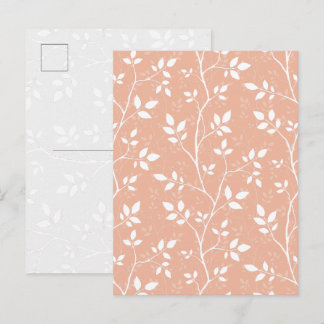 Pastel Perzik Minimalistische Botanische Kunst Ans Feestdagenkaart