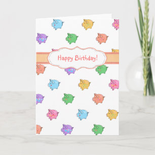 Pastel Pig Pattern Kaart