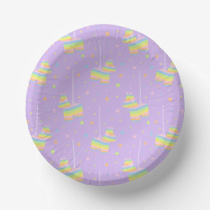 Pastel Piñata Verjaardagsfeest Papieren Kommen