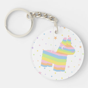 Pastel Piñata Verjaardagsfeestje Favoriete Sleutel Sleutelhanger