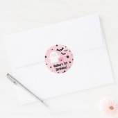 Pastel Pink 1er Anniversaire Sticker Rond Hallowee (Enveloppe)