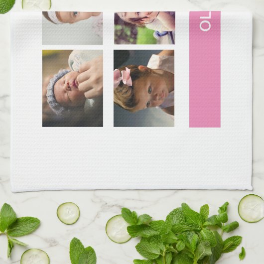 Pastel Pink Aangepaste foto - Aangepast op maat Theedoek (Gevouwen)